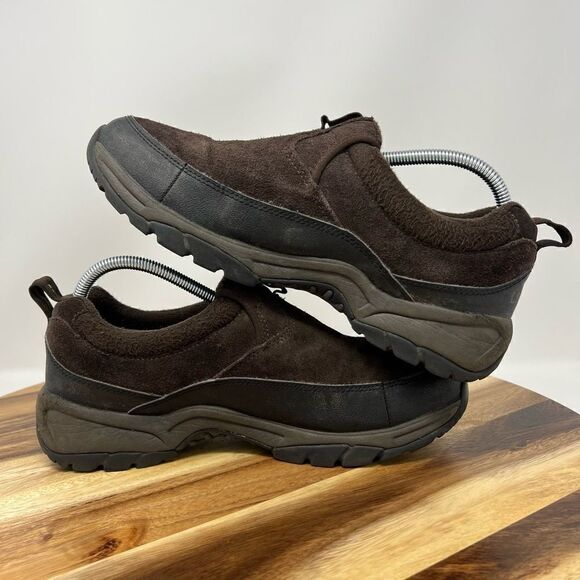LL Bean Men's Size 9 Medium Comfort Brown Leather Suede Slip On Shoes 277304 - Picture 5 of 12